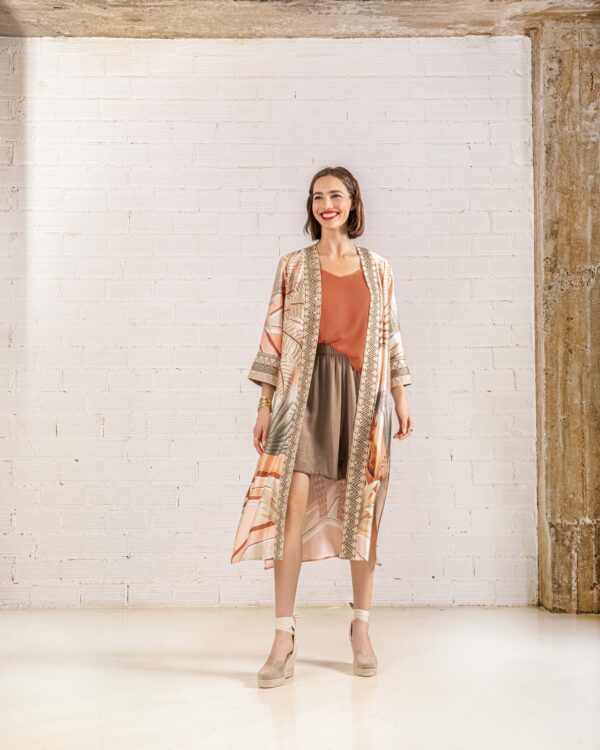 Printed long kimono - Moutaki - Image 3