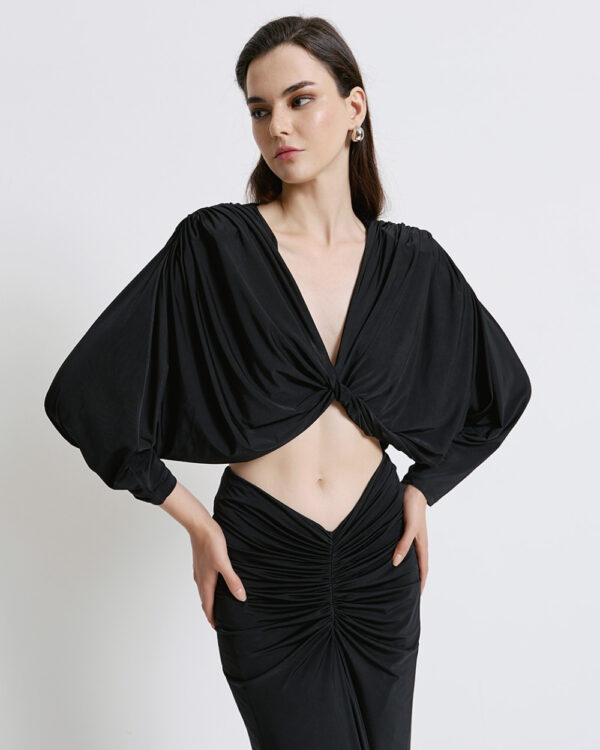 Draped blouse with gatherings - Access Fashion