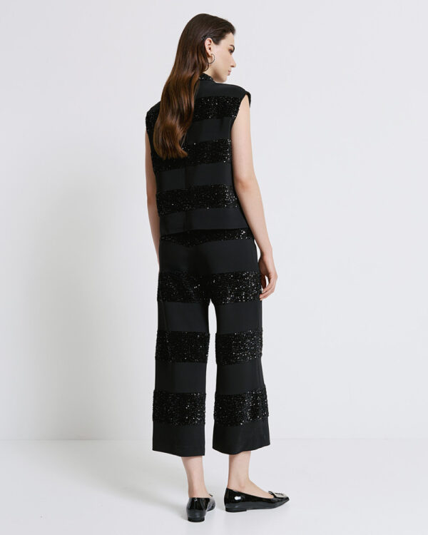 Crop trousers with sequins - Access Fashion - Image 4