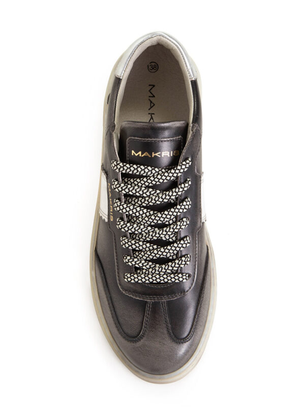 Leather brush sneakers - Makris - Image 3