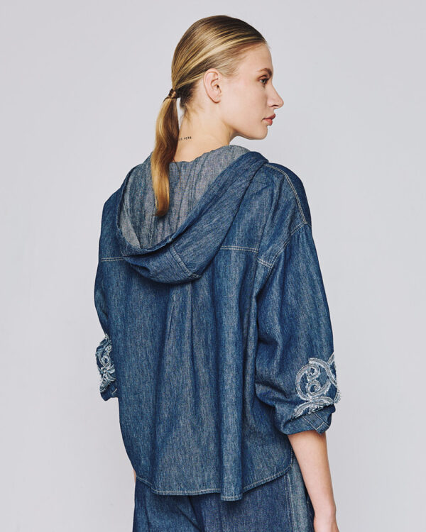 Denim shirt with a hood - Access Fashion - Image 4