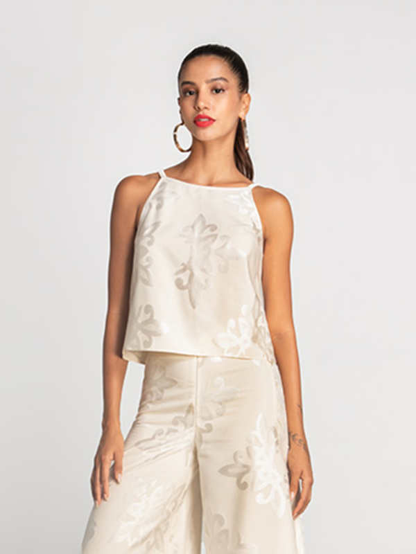 Sleeveless cropped blouse - Moutaki