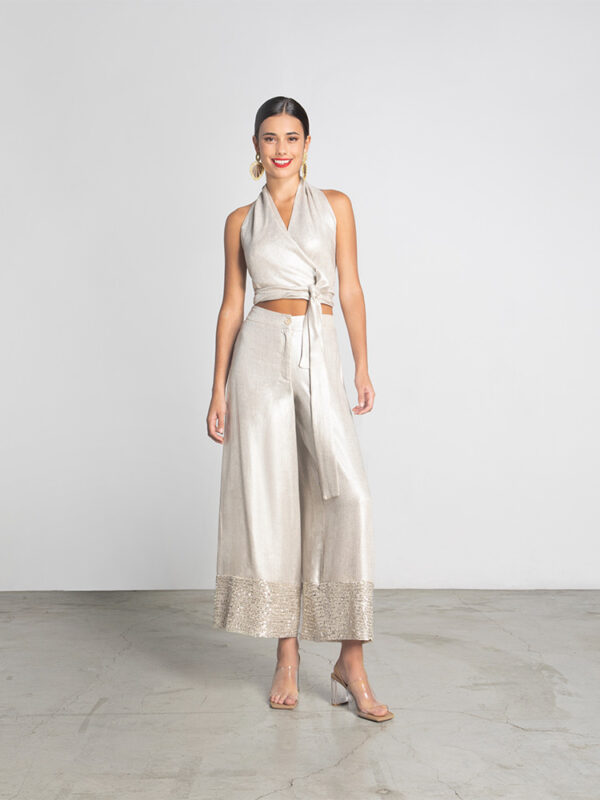 Trousers with sequin details - Moutaki