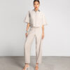 High-waist trousers with decorative seams - Moutaki