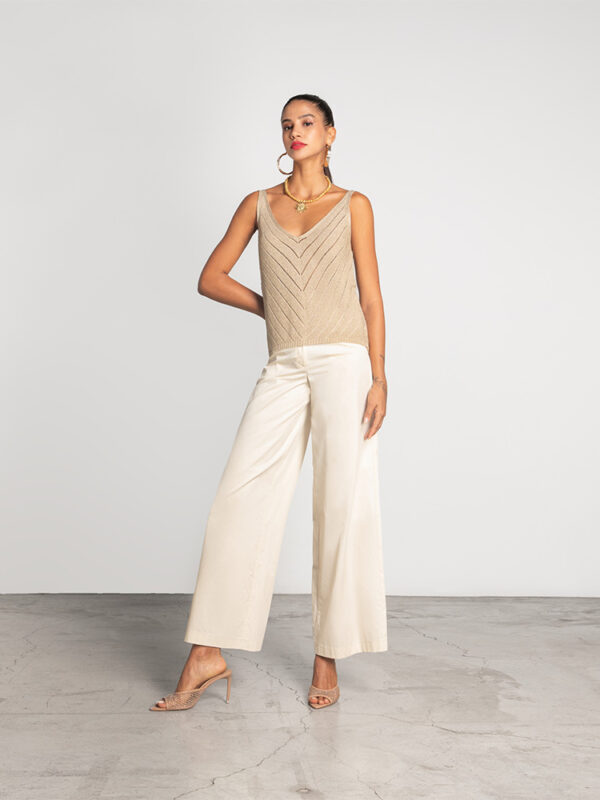 Wide-leg cotton trousers - Moutaki