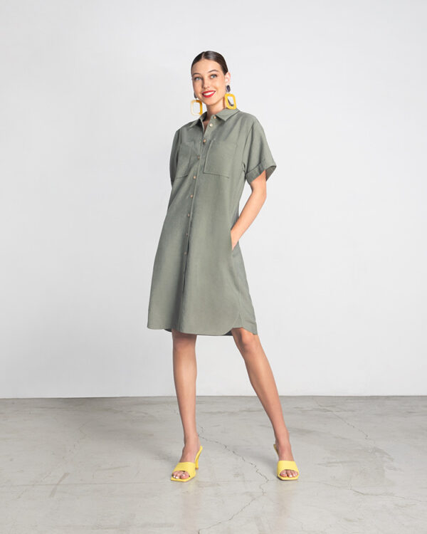 Shirt dress with belt - Moutaki