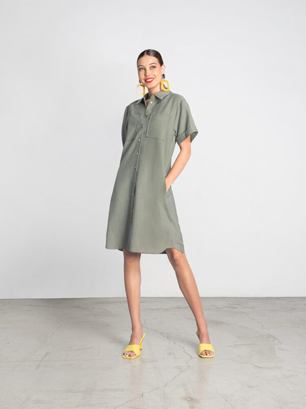 Shirt dress with belt - Moutaki