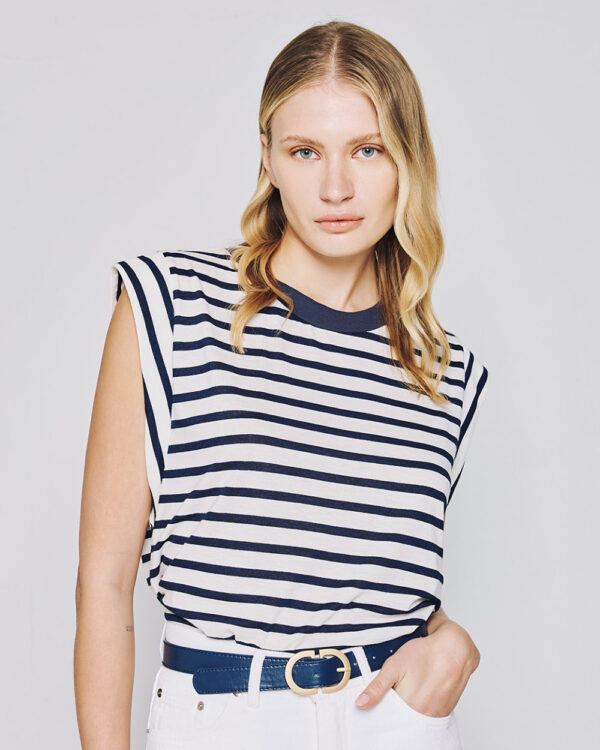 Striped blouse with short sleeves - Access Fashion - Image 2