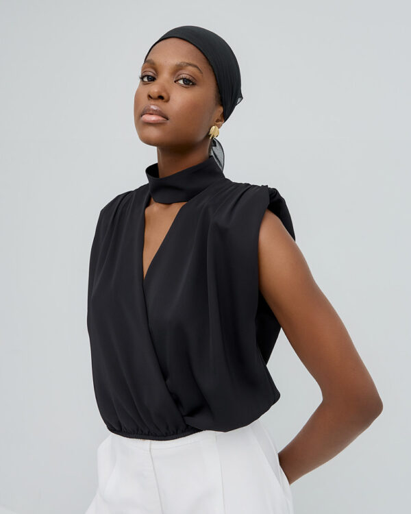 Wrap top with neck and cut-out - Access Fashion - Image 6