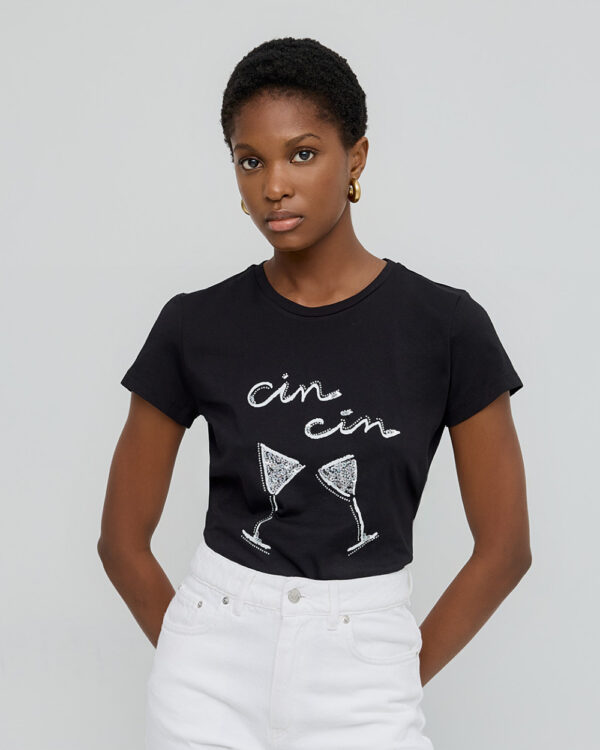 T-shirt with "Cin Cin" design - Access Fashion - Image 5