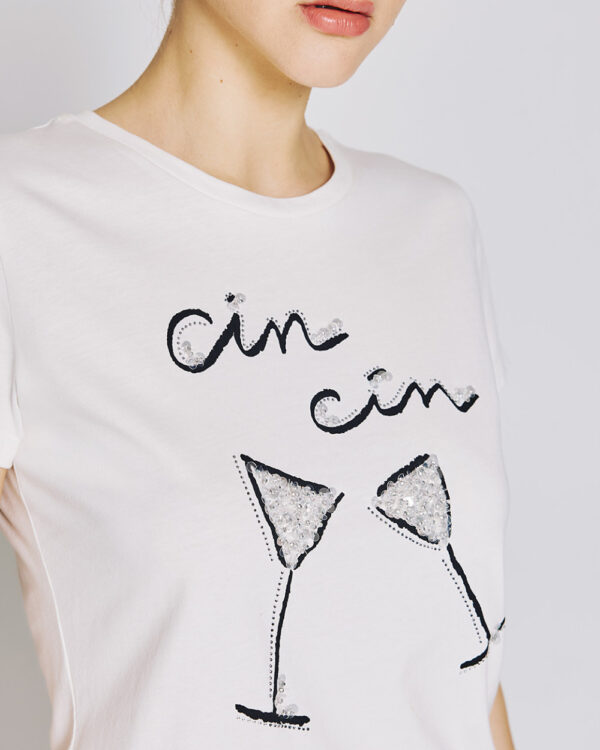 T-shirt with "Cin Cin" design - Access Fashion - Image 3