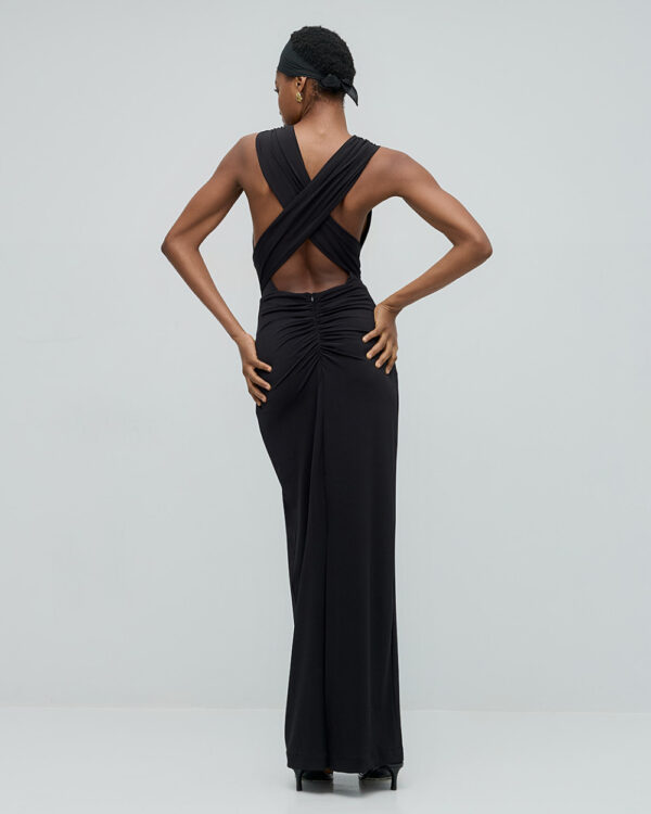 Maxi dress with v-neckline and a metallic detail - Access Fashion - Image 5