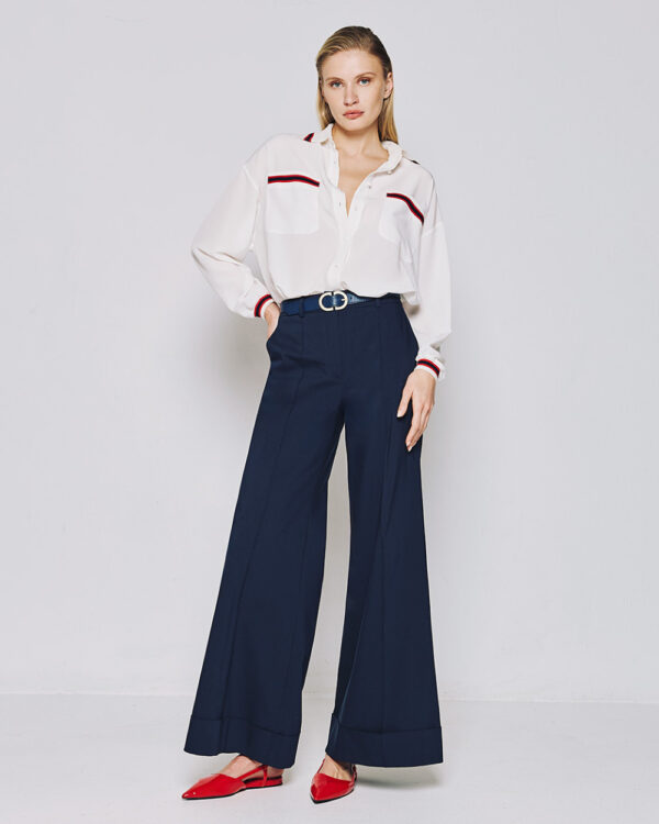 Flare pants with turn-up hemlines - Access Fashion