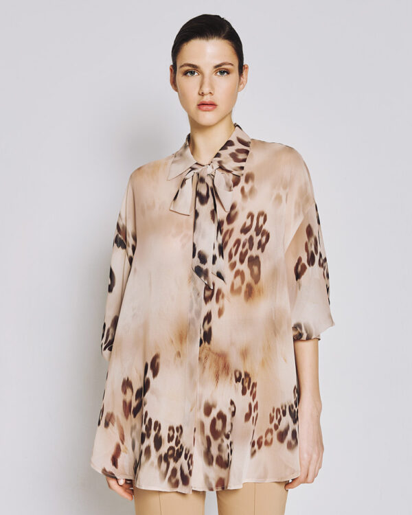 Animal-print shirt with a belt - Access Fashion - Image 3