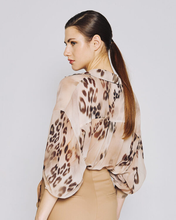 Animal-print shirt with a belt - Access Fashion - Image 4