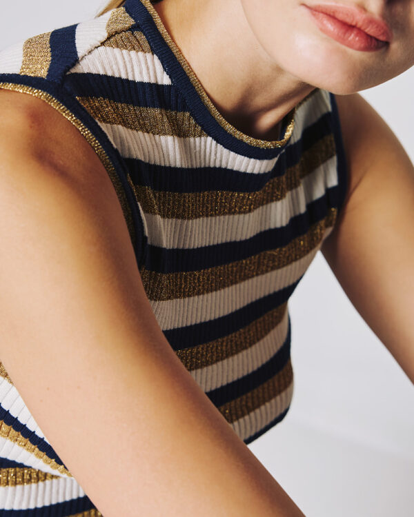 Sleeveless striped knitted top - Access Fashion - Image 5