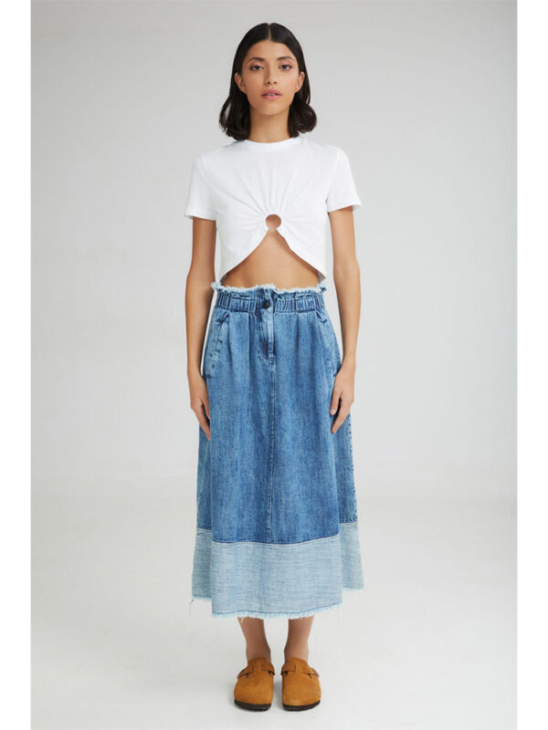 Cotton crop t-shirt with hoop - 4Tailors