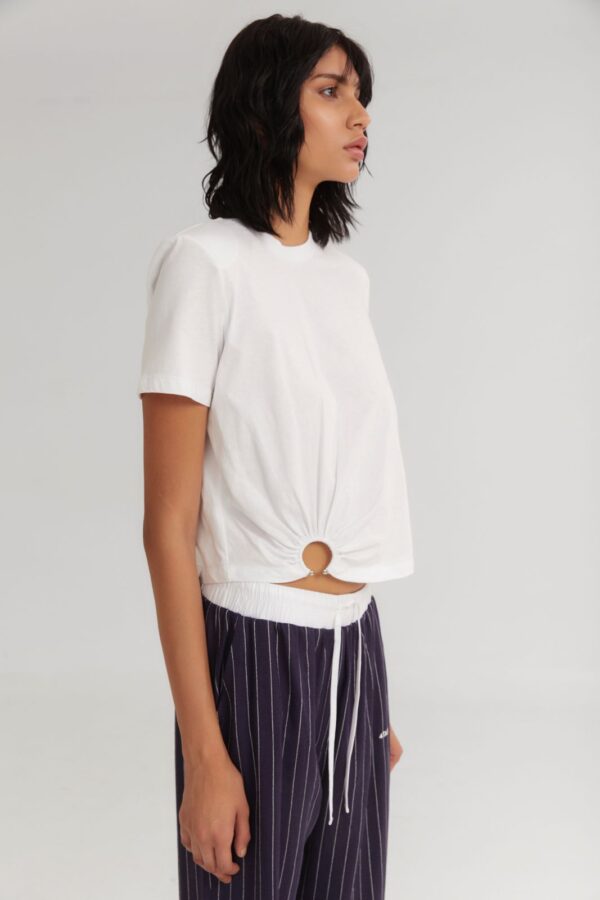 Cotton padded t-shirt with hoop - 4Tailors - Image 3