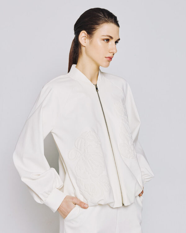Bomber jacket with a textured floral design - Access Fashion - Image 3