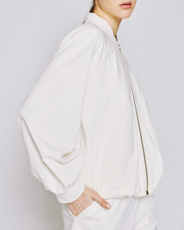 Bomber jacket with a textured floral design - Access Fashion - Image 5