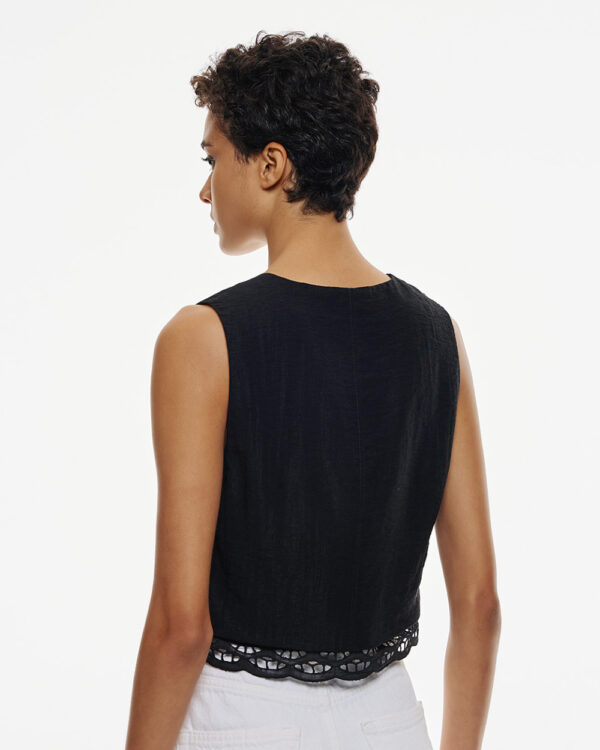 Vest-top with perforated hemline - Access Fashion - Image 3