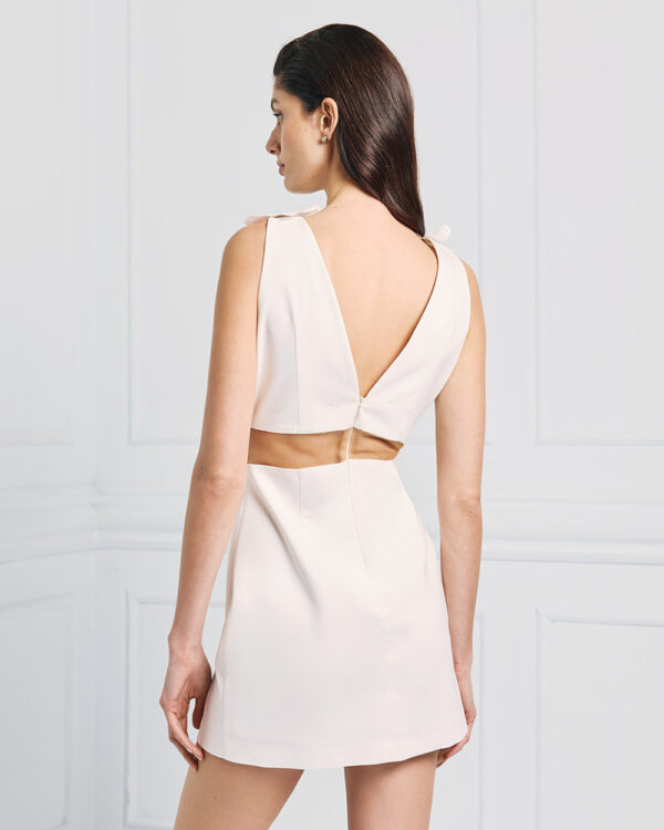 Mini dress with mesh and flowers - Access Fashion - Image 4