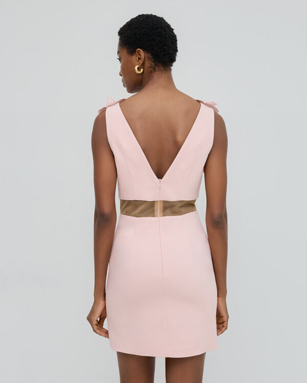 Mini dress with mesh and flowers - Access Fashion - Image 8