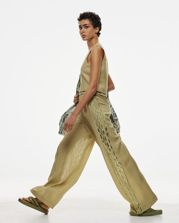 Pants with perforated details - Access Fashion - Image 6