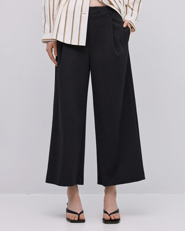 Cropped pants with pleats and elastic waist - Access Fashion - Image 6