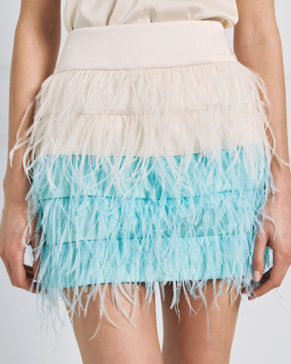 Two-colored skirt with feathers - Access Fashion - Image 3
