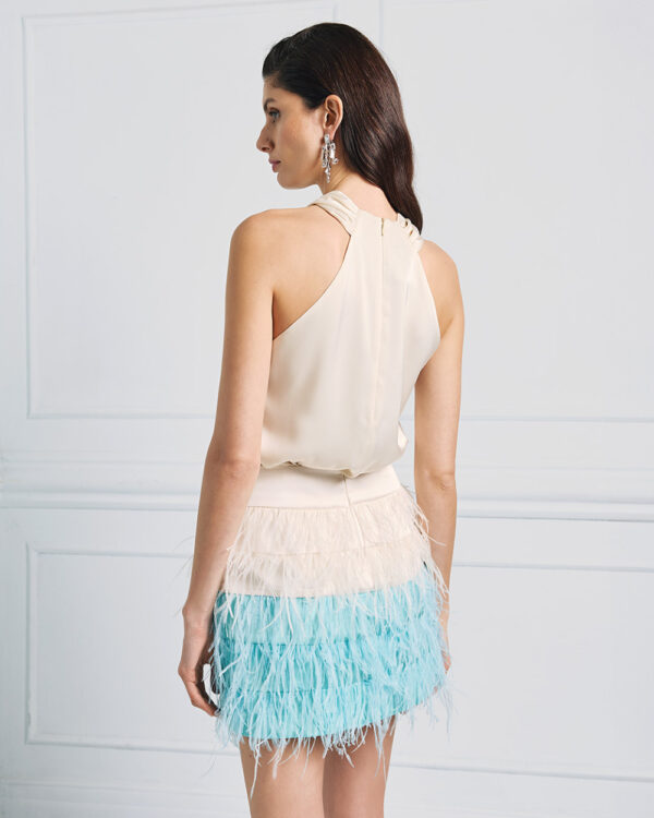 Two-colored skirt with feathers - Access Fashion - Image 4