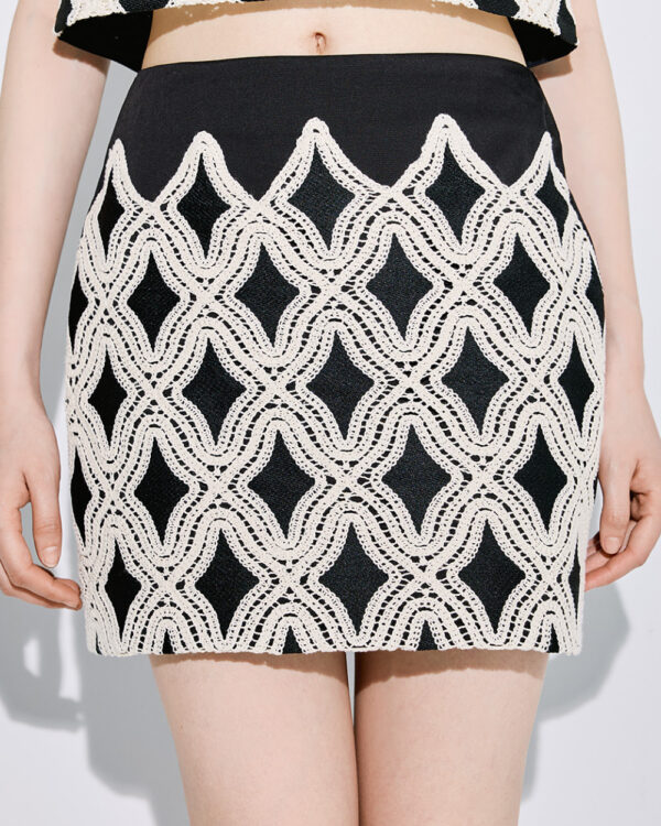 Embroidered mini skirt - Access Fashion - Image 3