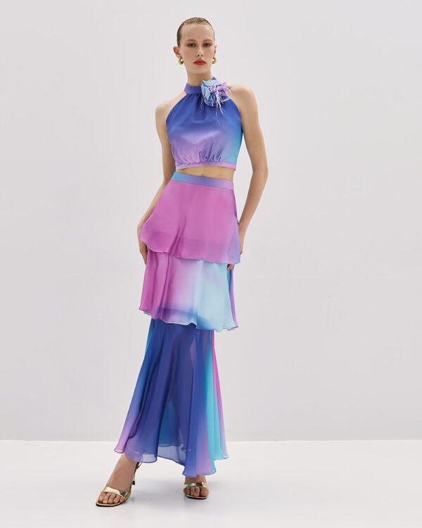 Gradient-printed skirt with ruffles - Access Fashion - Image 9