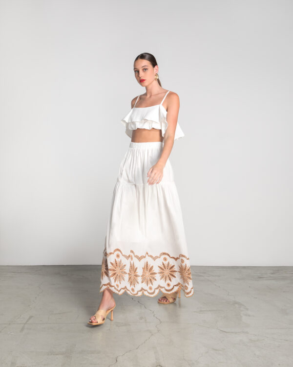 Cropped ruffled top - Moutaki