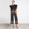 High-waist embroidered trousers - Moutaki