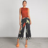 Cropped printed trousers with removable tie belt - Moutaki