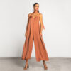 Flared jumpsuit with v-neckline - Moutaki