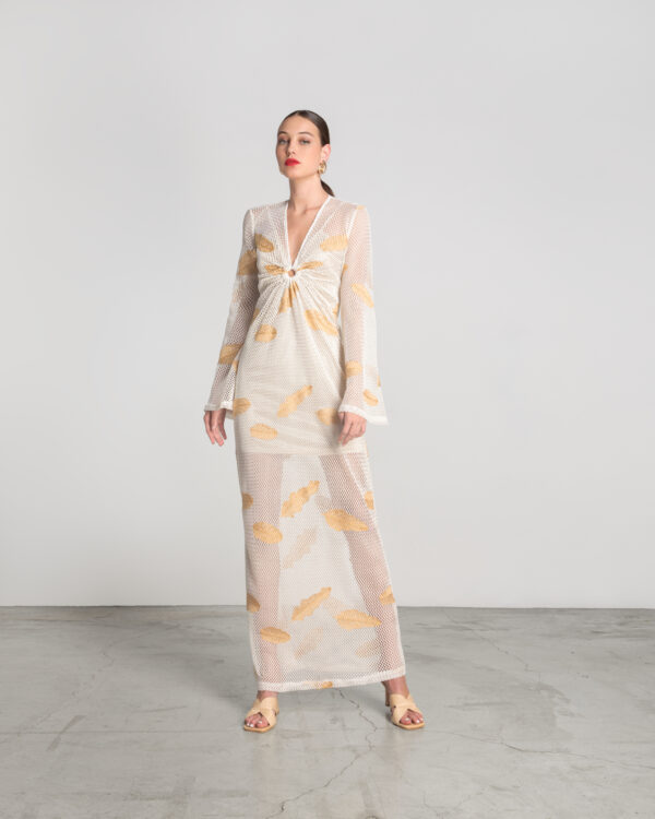 Embroidered fishnet maxi dress - Moutaki - Image 3