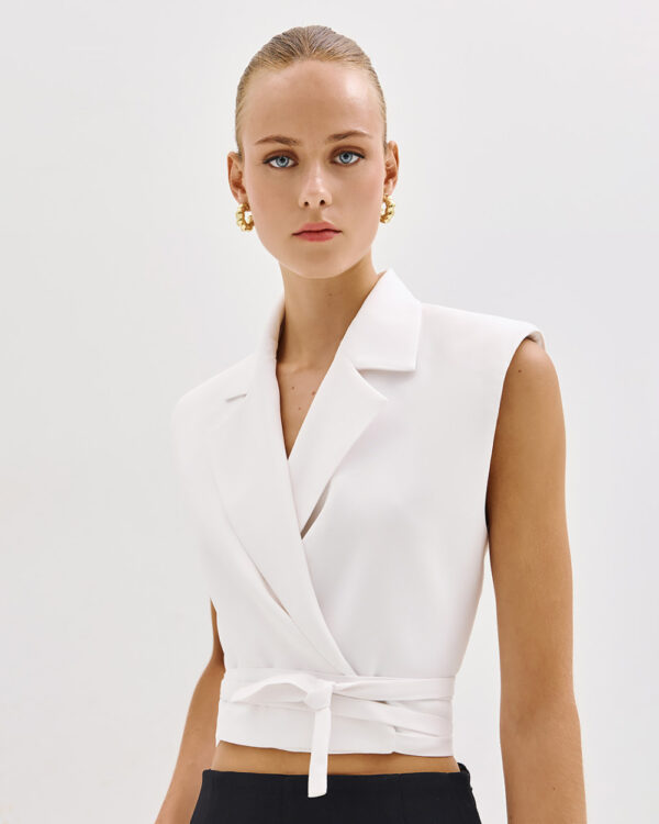 Wrap cropped blazer - Access Fashion - Image 8