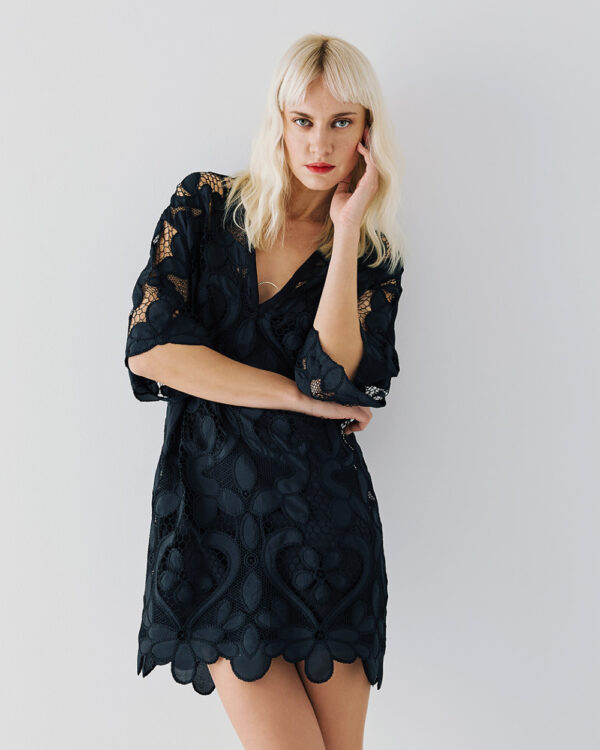 Mini broderie dress with V-neckline – Access Fashion - Image 5