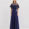 Embellished mesh maxi dress with tie belt – Access Fashion