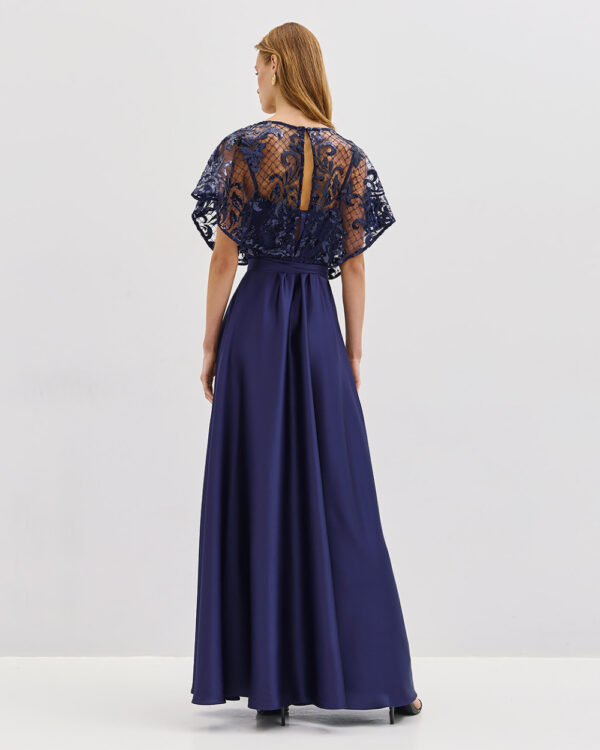 Embellished mesh maxi dress with tie belt – Access Fashion - Image 3
