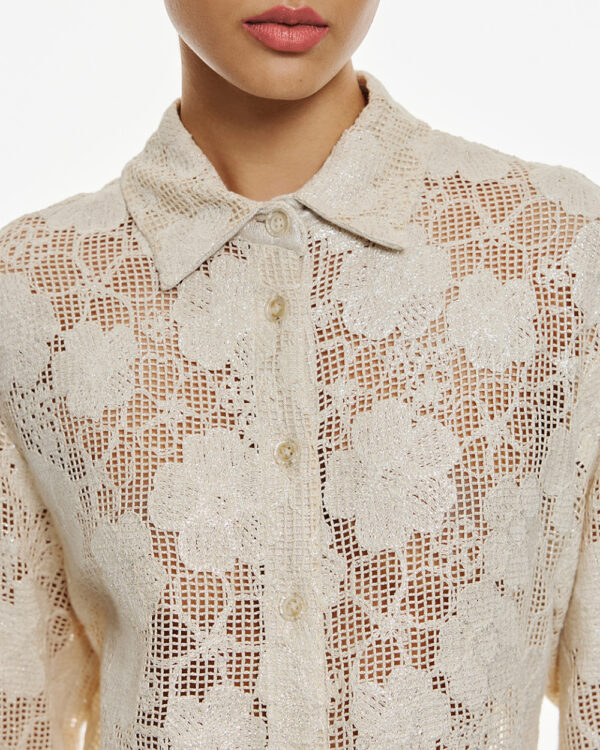 Cropped woven floral shirt - Access Fashion - Image 5