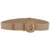 Elastic straw belt with round crochet buckle