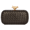 Braided eco-leather clutch bag