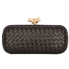 Large braided eco-leather clutch bag