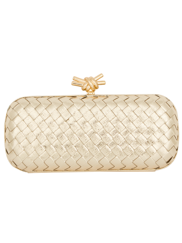 Large braided eco-leather clutch bag - Image 3