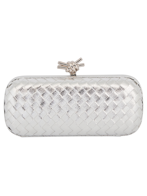 Large braided eco-leather clutch bag - Image 2