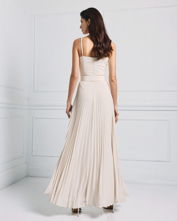 Long pleated dress with embroidered top -  Access Fashion - Image 4
