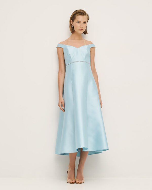Off-shoulder midi dress with rhinestone details – Access Fashion - Image 5